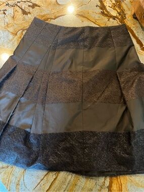 Akris Punto Black Textured Panel A-Line Skirt